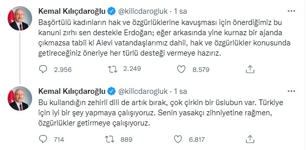 kılıçdaroğlu'ndan erdoğan'a jet yanıt: "bu kullandığın zehirli dili de artık bırak, çok çirkin bir üslubun var"