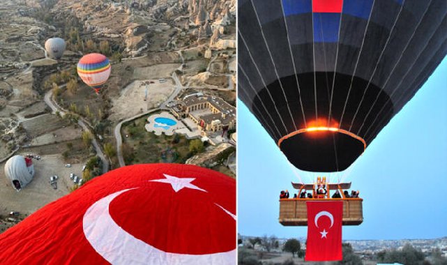 kapadokya'da balonlar 29 ekim cumhuriyet bayramı için havalandı!