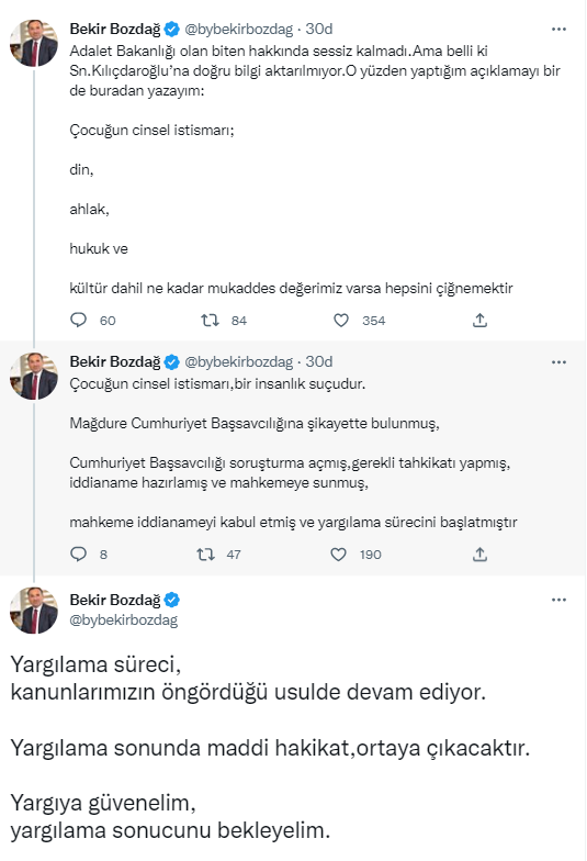 adalet bakanı bekir bozdağ'dan chp lideri kılıçdaroğlu'na cevap