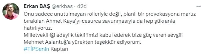 oyuncu mehmet aslantuğ türkiye i̇şçi partisi milletvekili aday adayı oldu!
