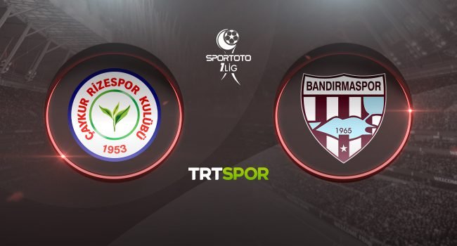 TRT spor canlı izle! TFF 1. Lig Çaykur Rizespor Bandırmaspor maçı canlı izle