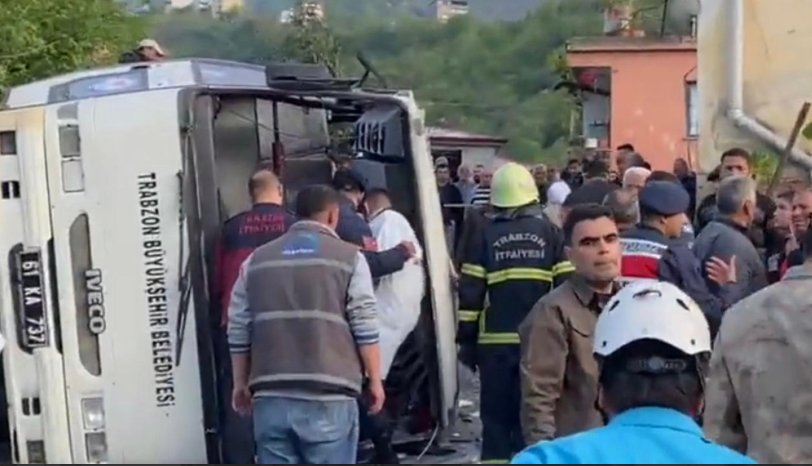 trabzon'da belediye midibüsü evin duvarına çarptı: 4 ölü, 37 yaralı