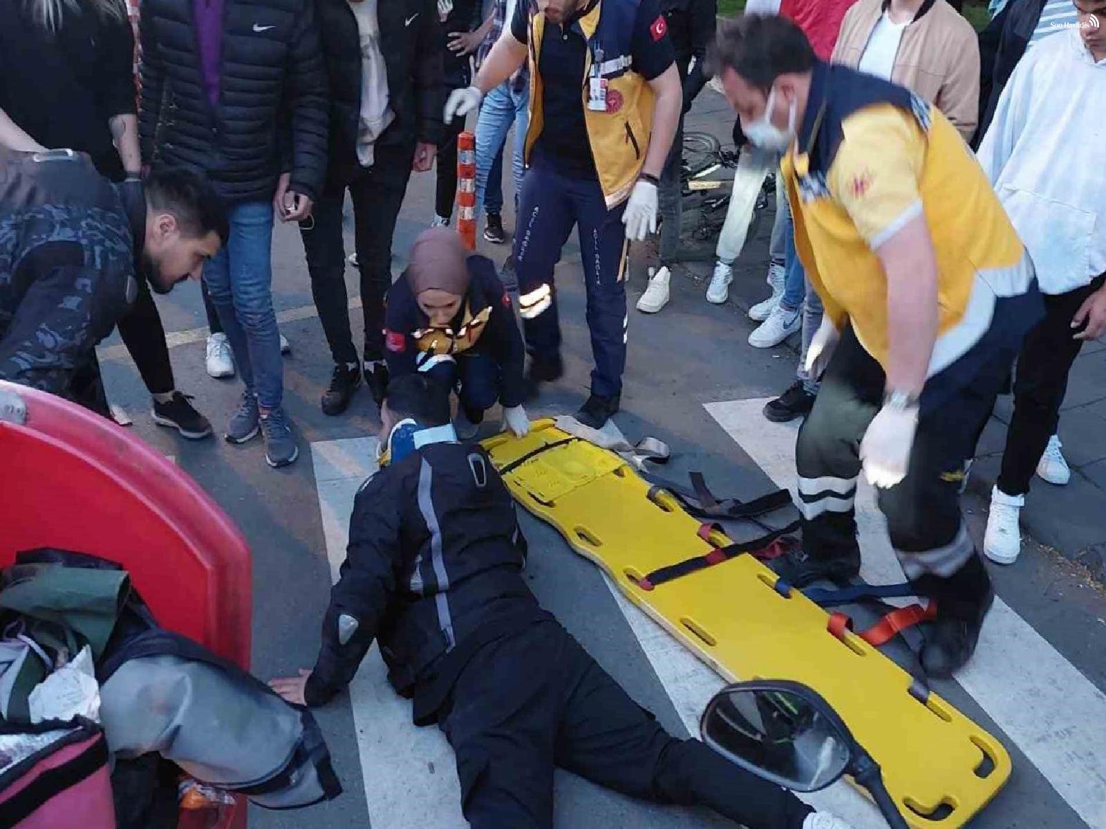 Zonguldak'ta otomobilin motorlu kuryeye çarptığı kazada 1 kişi yaralı