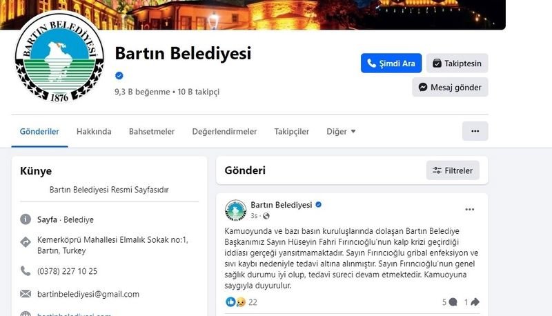 Bartın Belediye Başkanı Fırıncıoğlu hastaneye kaldırıldı