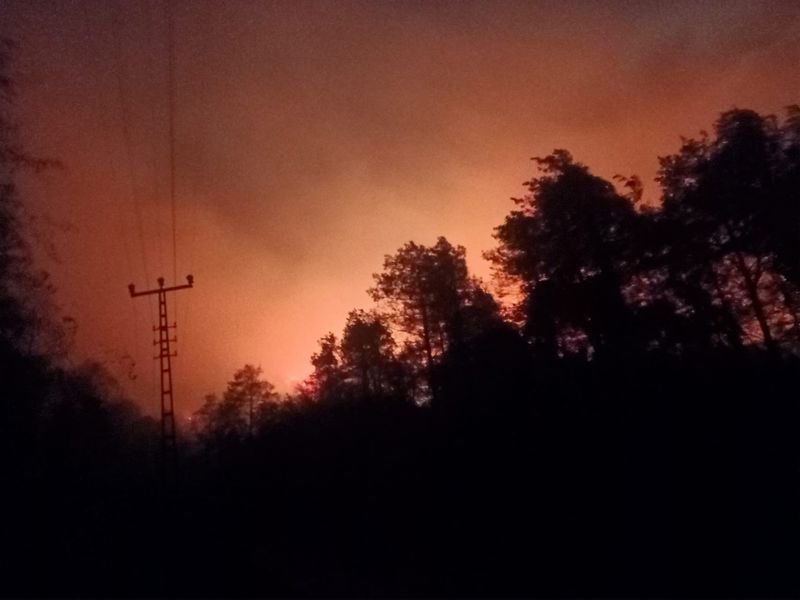 Trabzon'da şiddetli fırtına yangınlara neden oldu